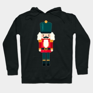 Red and Green Christmas Nutcracker Toy Soldier Graphic Art Hoodie